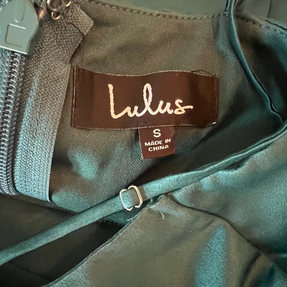 Lulus Truly Loved Teal Satin Skater Dress Size S - Picture 6 of 10